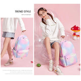 Rainbow Backpack Lunch Tote Pencil Bag School Bag for Teens