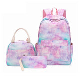 Rainbow Backpack Lunch Tote Pencil Bag School Bag for Teens