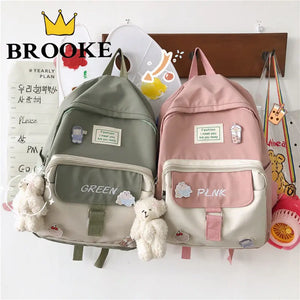 Pink Lovely School Bags for Students, Casual Daypacks for Girls