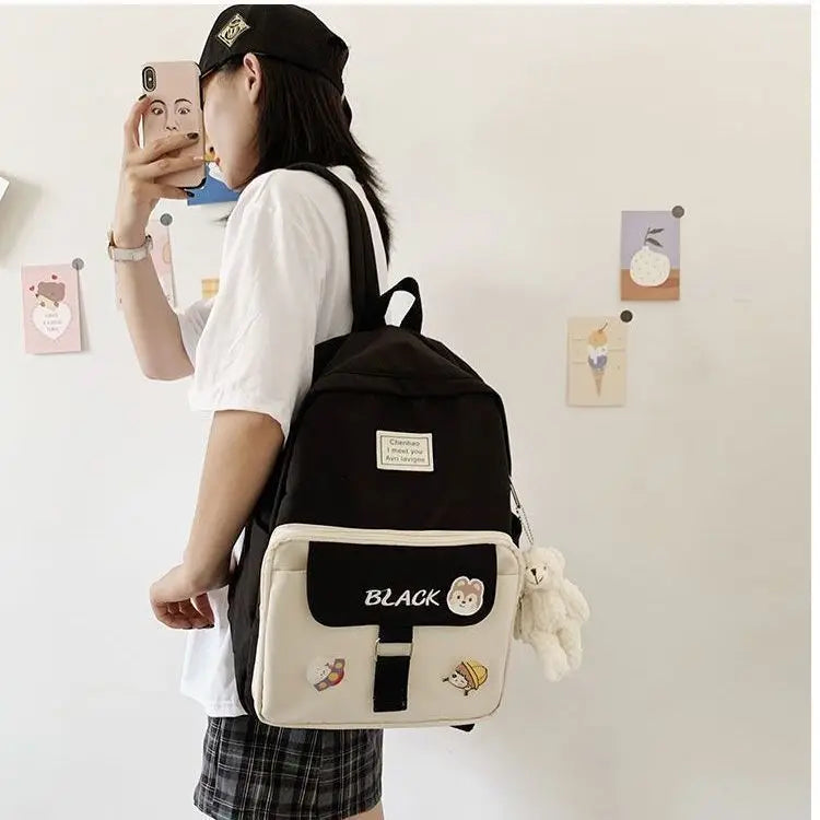 Pink Lovely School Bags for Students, Casual Daypacks for Girls