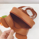 Kids' Bear Ear Sweet School Bag Zipper PU Leather Packbag