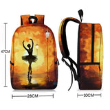 Ballet Dancer Print Backpack for Girls School Bags Rucksack