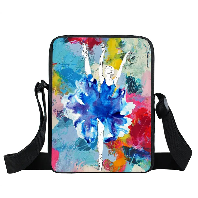 Ballet Dancing Women Handbag Messenger Bag Portable Crossbody Bags