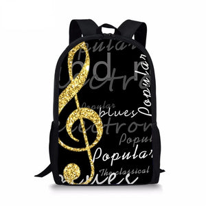 Ballet Girls 3D Pattern School Backpack Piano Keyboard Large Book Bagpack