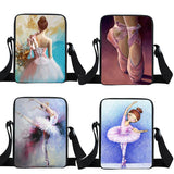 Ballet Print Cross Bag Canvas Shoulder Bag