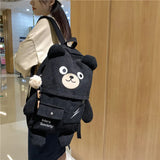 Bear Backpack School Bag Girls College Style Cartoon Large-capacity
