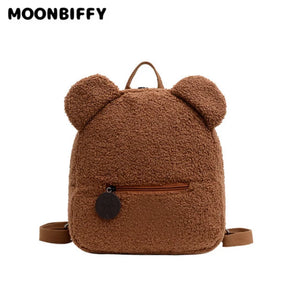Bear Backpacks Portable Children Solid Travel Rucksacks