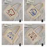 Bear Canvas Messenger Bag Shoulder Bags Crossbody Tote Handbags