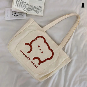 Bear Canvas Messenger Bag Shoulder Bags Crossbody Tote Handbags