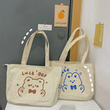 Bear Canvas Messenger Bag Shoulder Bags Crossbody Tote Handbags