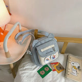 Bear Canvas Shoulder Bag Harajuku Diagonal Messenger Bag for Women