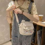 Bear Canvas Shoulder Bag Harajuku Diagonal Messenger Bag for Women