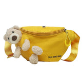 Bear Canvas Wild Chest Bag All-match Messenger Women Casual Daily Wear Waist Bag