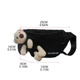 Bear Canvas Wild Chest Bag Messenger All-match Women Casual Daily