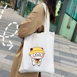 Bear Cat Panda Animal Cartoon Printed Tote Bag Women Harajuku Shopper Handbag