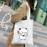 Bear Cat Panda Animal Cartoon Printed Tote Bag Women Harajuku Shopper Handbag