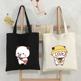 Bear Cat Panda Animal Cartoon Printed Tote Bag Women Harajuku Shopper Handbag