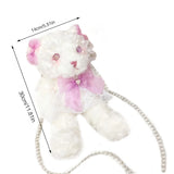 Bear Crossbody Shoulder Bag Harajuku Bowknot Gift for Girls Women Kid