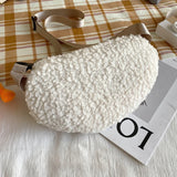 Bear Embroidered Plush Waist Bag Women Soft Warm Fanny Pack