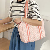 Bear Flower Embroidery Pattern Baby Beige Diaper Handbag