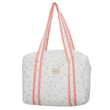 Bear Flower Embroidery Pattern Baby Beige Diaper Handbag