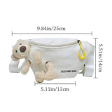 Bear Girl Waist Bag Women Zipper Canvas Belt Bags Crossbody Chest Bag