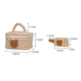 Khaki Makeup Bag Large Capacity Portable Cosmetic Bags Zipper Plaid Brushes Pouc
