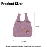 Winter Cartoon Plush Embroidery Wrist Bag for Girls