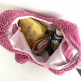 Winter Cartoon Plush Embroidery Wrist Bag for Girls