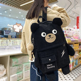 Bear Backpack Shoulder Bag Large Capacity Student Casual Travel Rucksack