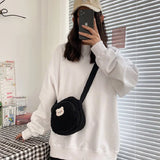 Bear Messenger Bag Women Plush Mobile Phone Bags Girls Small Shoulder Bag