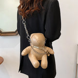 Bear Mini Crossbody Bag Women Phone Purse Zipper Flap Shoulder Bag Ladies Handba
