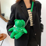 Bear Mini Crossbody Bag Women Phone Purse Zipper Flap Shoulder Bag Ladies Handba