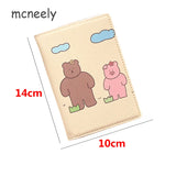Bear Passport Cover PU Leather Case Travel Wallet