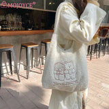 Large Capacity Bear Plush Underarm Bag Embroidered Shoulder Handbag