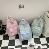 Bear Print Women Waterproof Travel Book Backpack Female Laptop Bag