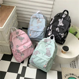 Bear Print Women Waterproof Travel Book Backpack Female Laptop Bag
