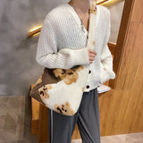 Bear Printing Large Capacity Crossbody Bags Autumn Winter Female Shoulder Bags