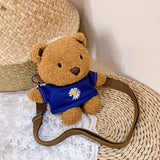 Bear Plush Doll Cross-Body Messenger Bag for Women and Girls