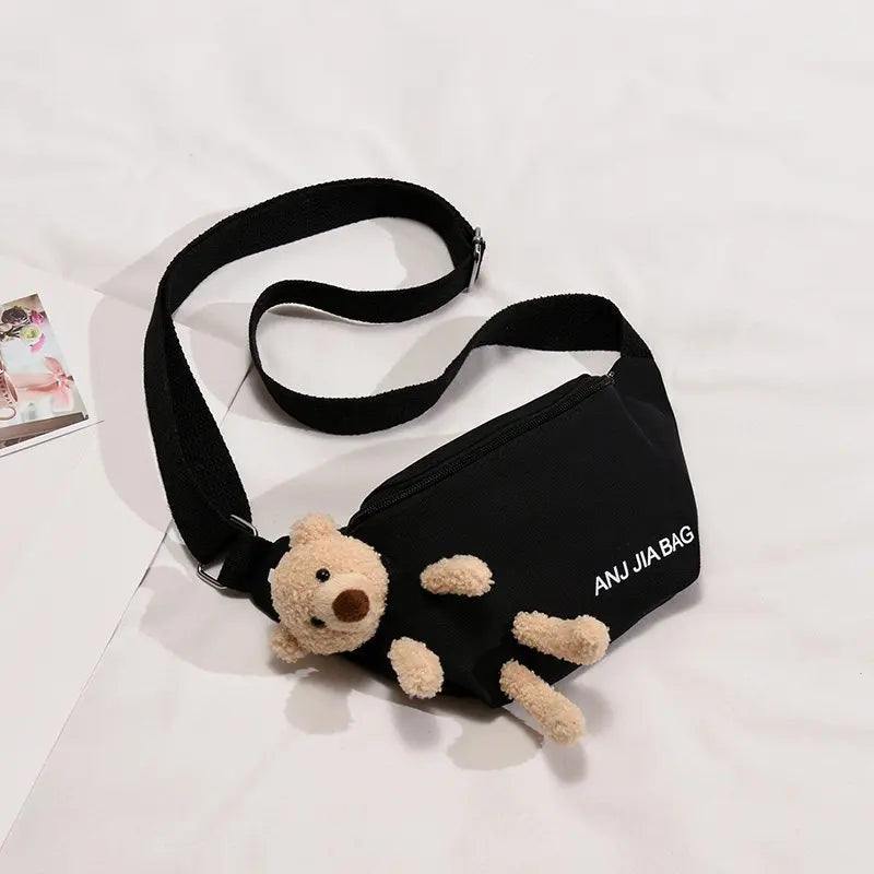 Bear Women's Canvas Waist Bag Crossbody Chest Fanny Pack