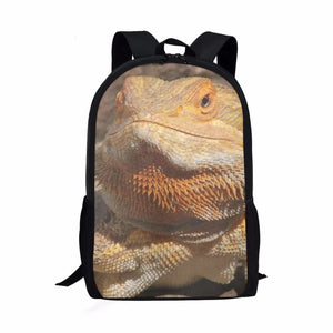 Bearded Dragon Print Kids Backpack Children Book Bag
