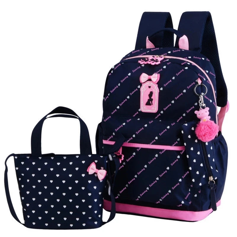 3pcs/set Girls School Backpack Satchel Kids Book Bag