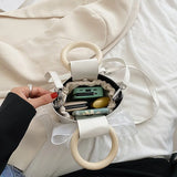 Bow Handbags for Women Mini PU Leather Crossbody Bag