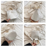 Bow Handbags for Women Mini PU Leather Crossbody Bag