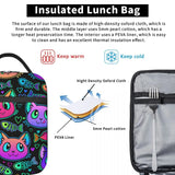 Bright Cat Heads And Fish Insulated Thermal Cooler Lunch Box Bag