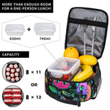 Bright Cat Heads And Fish Insulated Thermal Cooler Lunch Box Bag