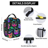 Bright Cat Heads And Fish Insulated Thermal Cooler Lunch Box Bag