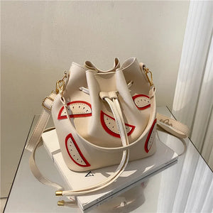 Bucket Bag Women's Student Messenger Bag Large Capacity Portable Shoulder Bag