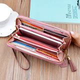 Butterfly Leather Long Wallet Women Zip Purse Clutch Phone Pocket
