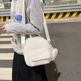 Candy Colors Plush Backpack Women Sweet Small Shoulder Crossbody All-match
